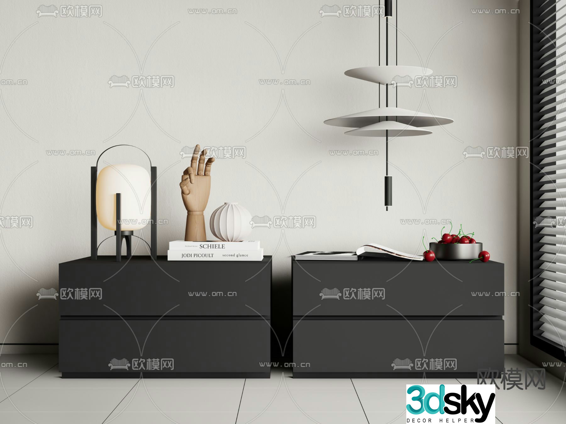 Modern bedside table 3d model