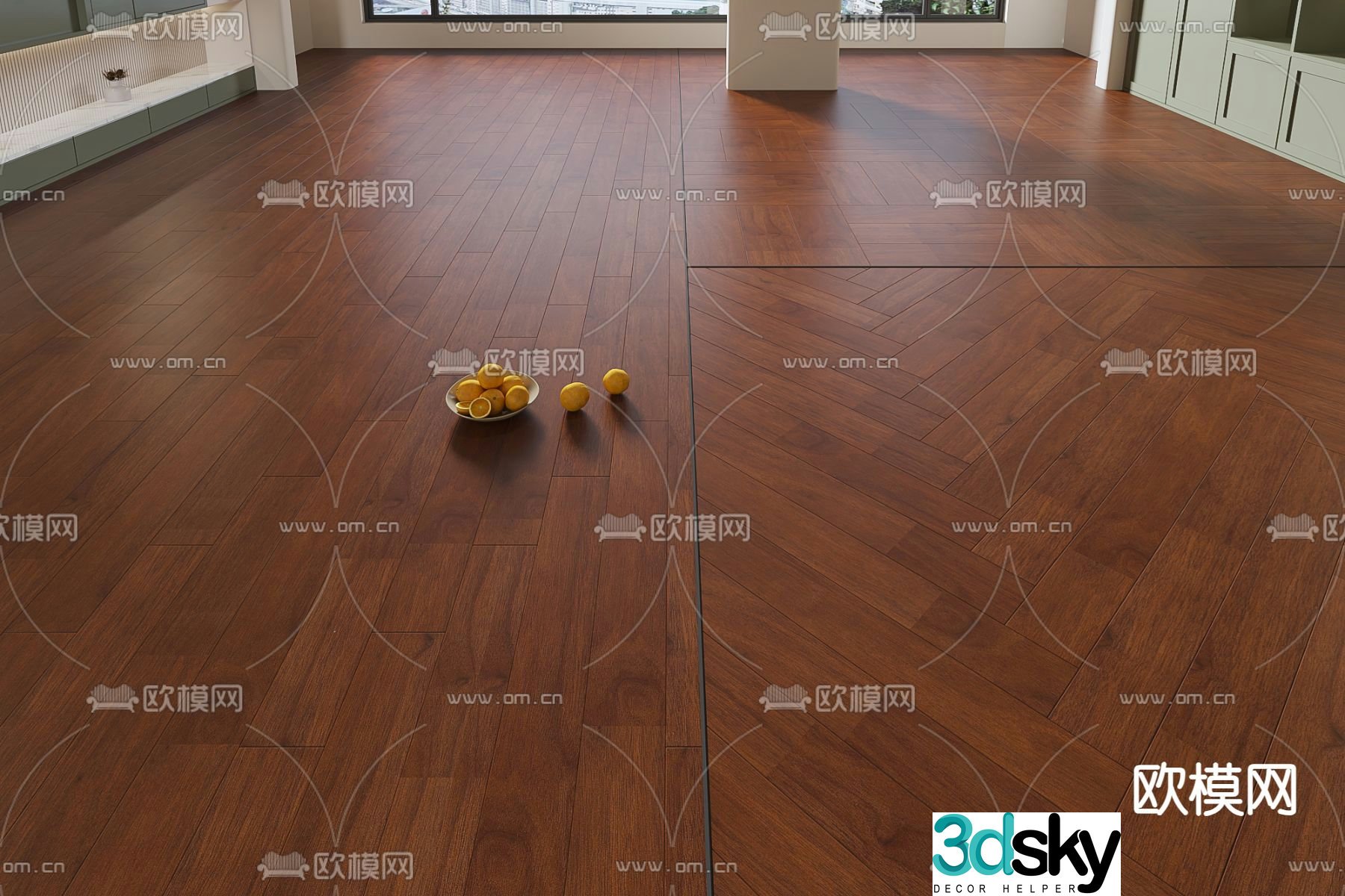 Walnut Wood Flooring 3d Model