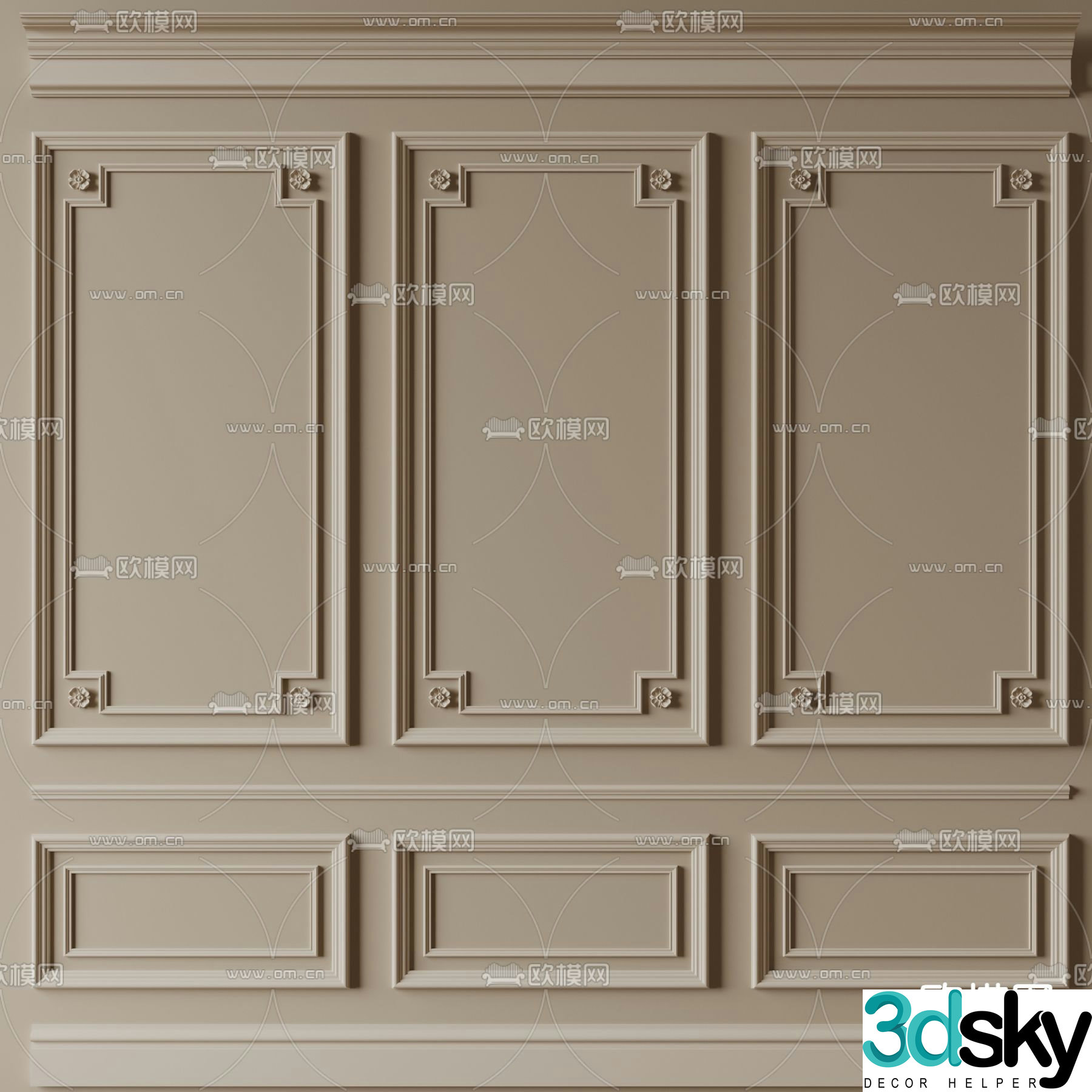 European-style lines gypsum line 3d model