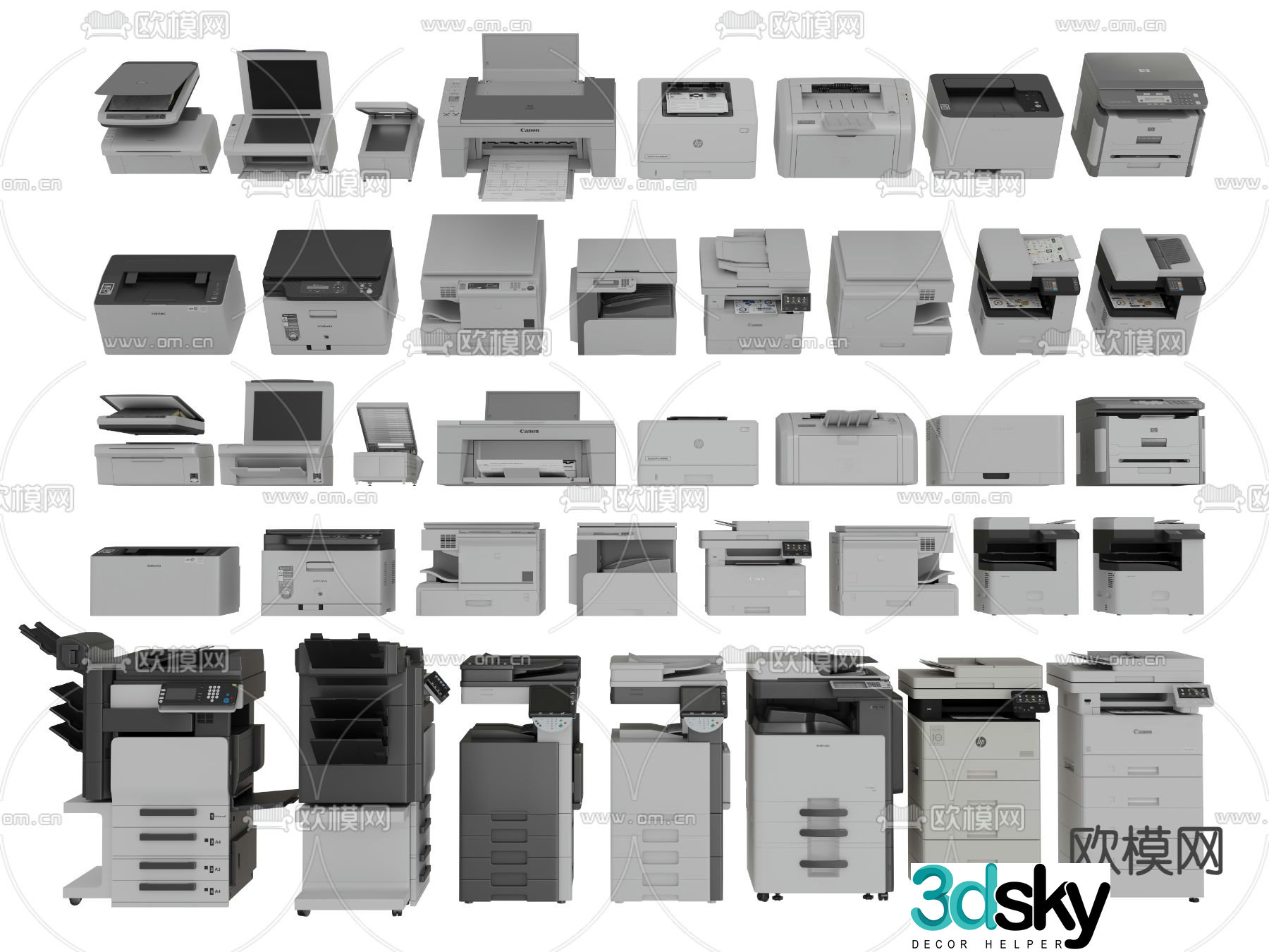 Modern printer copier scanner 3d model
