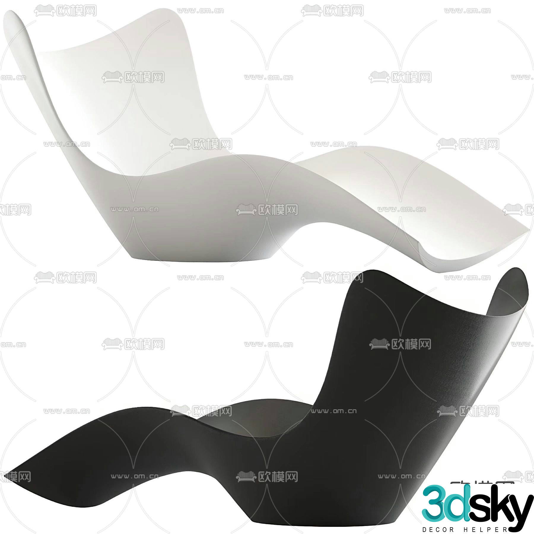 Recliner lounge chair 3d model