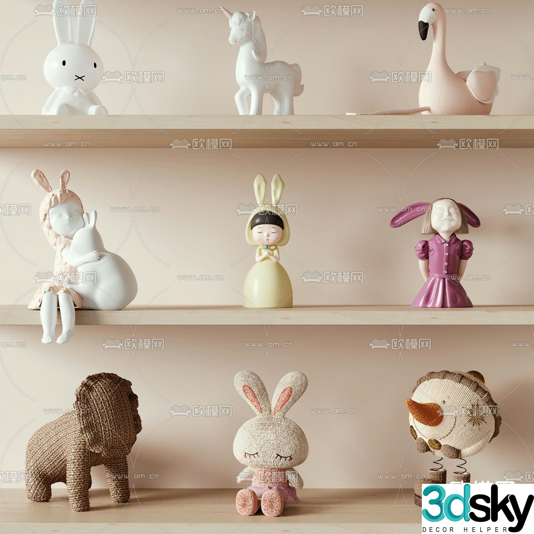 Plush toy doll ragdoll 3d model