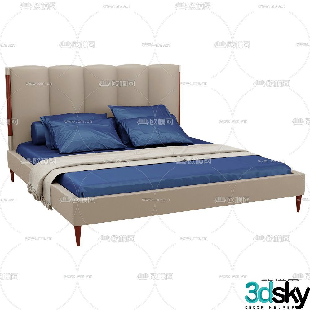 CPRN leather double bed 3d model