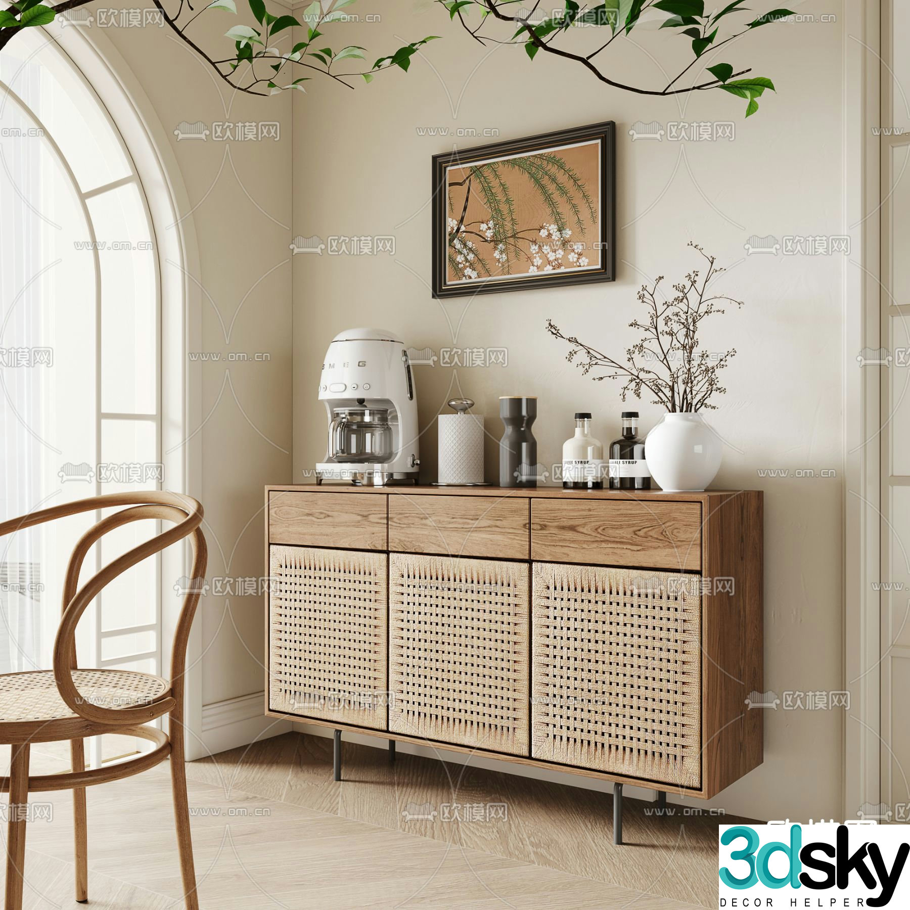 Middle-aged sideboard 3D model