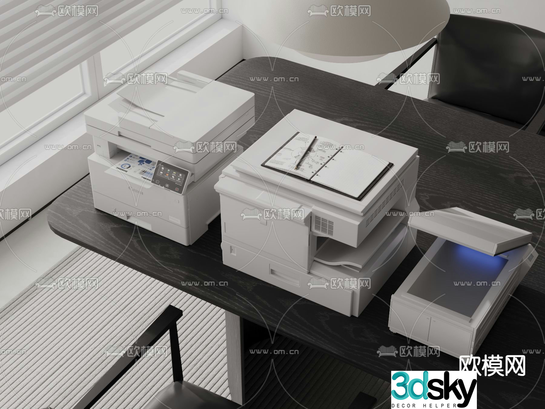 Modern printer copier scanner 3d model