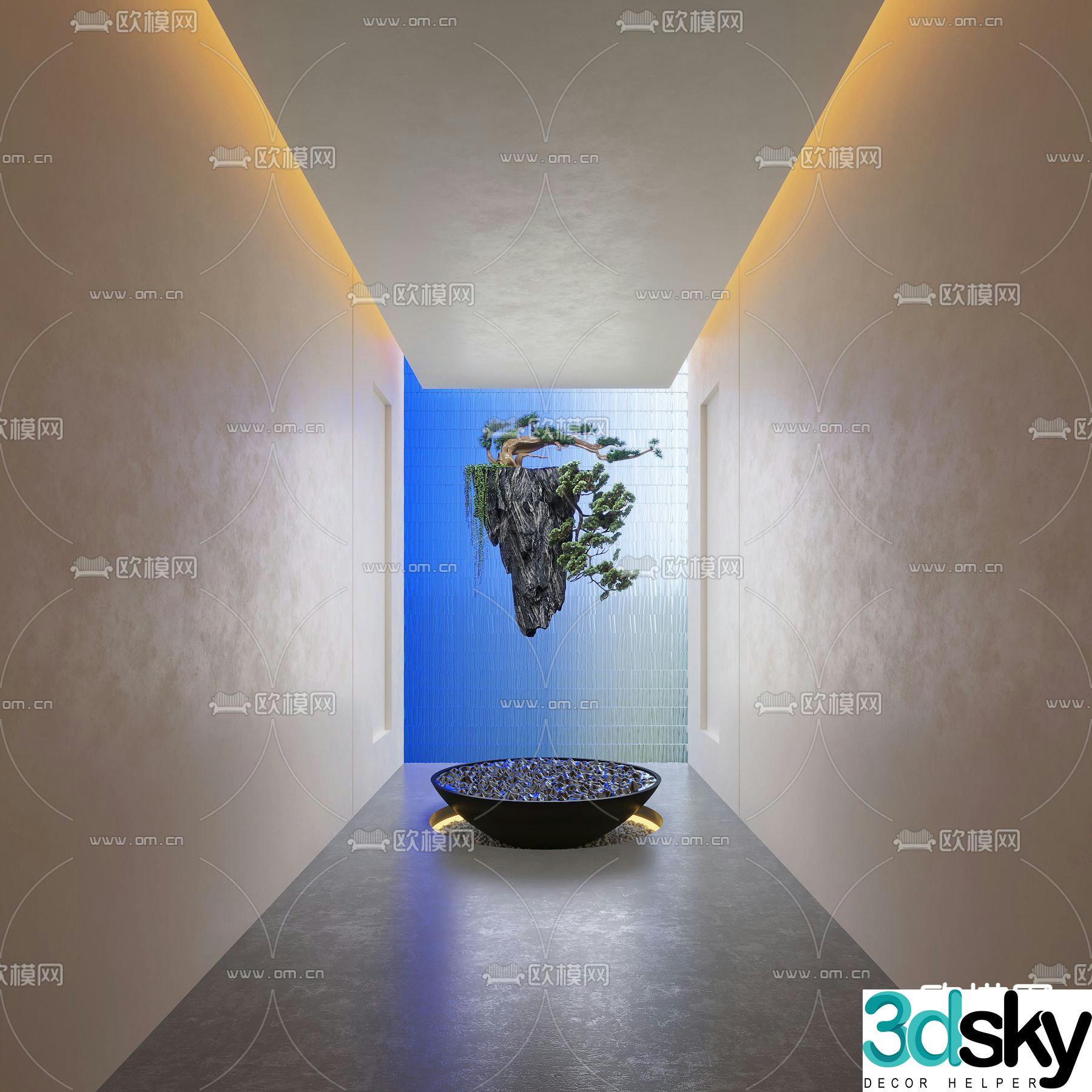 Modern landscape sketch 3d model