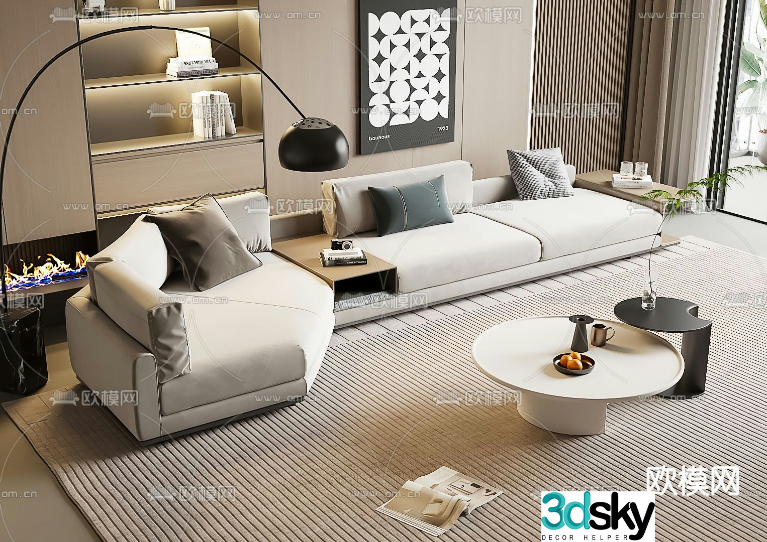 Modern sectional sofa 3d model