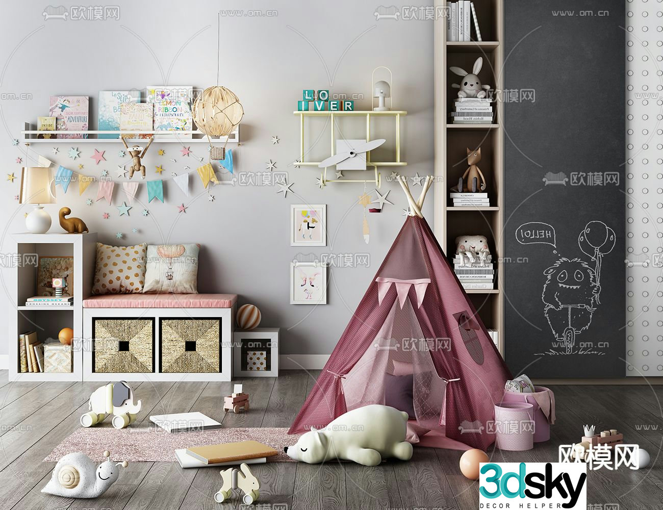 Modern children’s tent 3d model