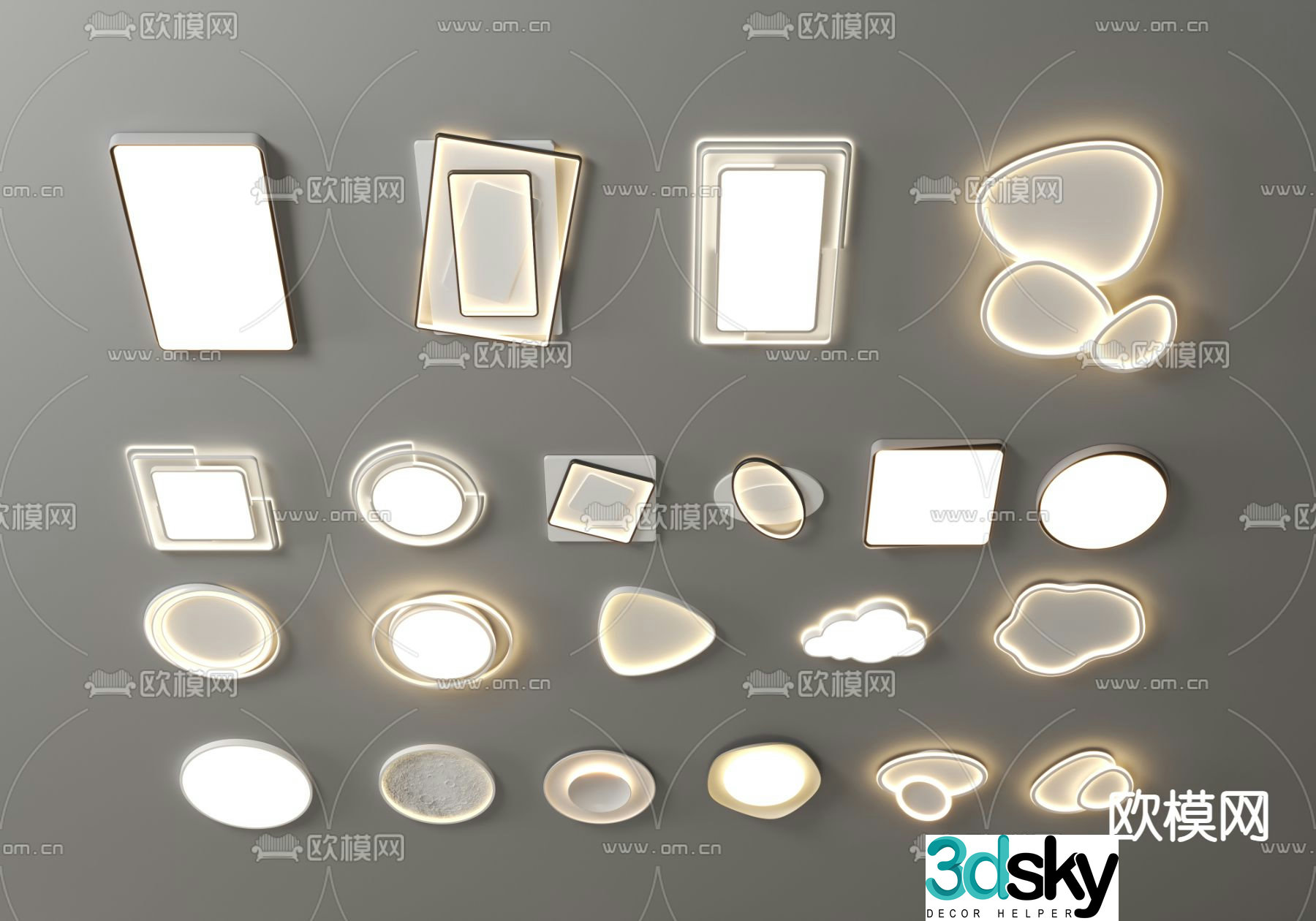 Cream style ceiling lamp living room main light cloud ceiling lamp 3d model
