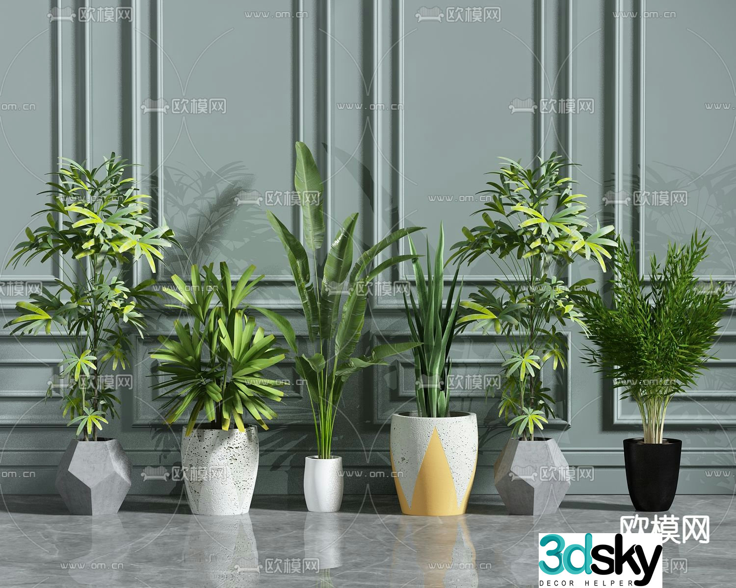 potted bonsai green plant 3d model