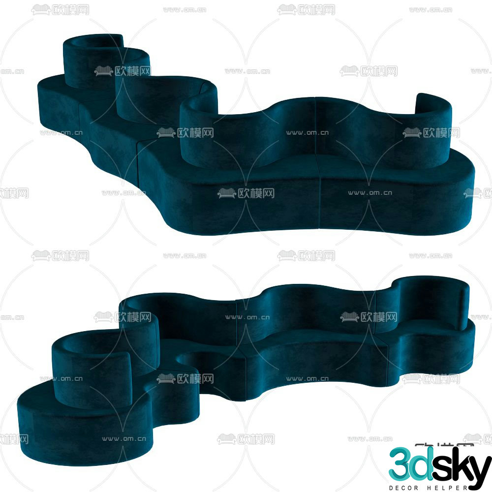 Verpan office sofa lobby sofa public sofa 3d model