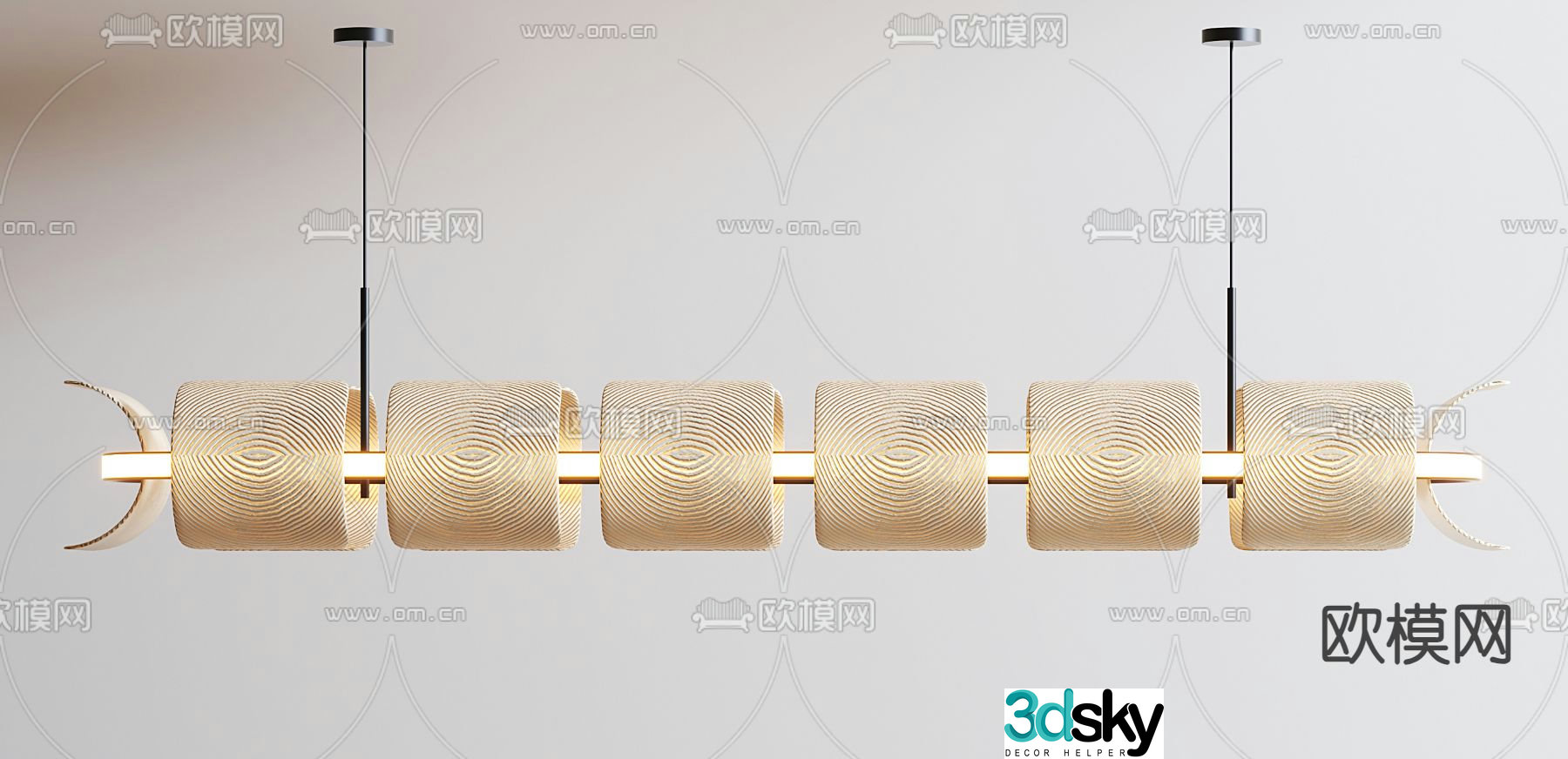 Long chandelier Art chandelier 3d model