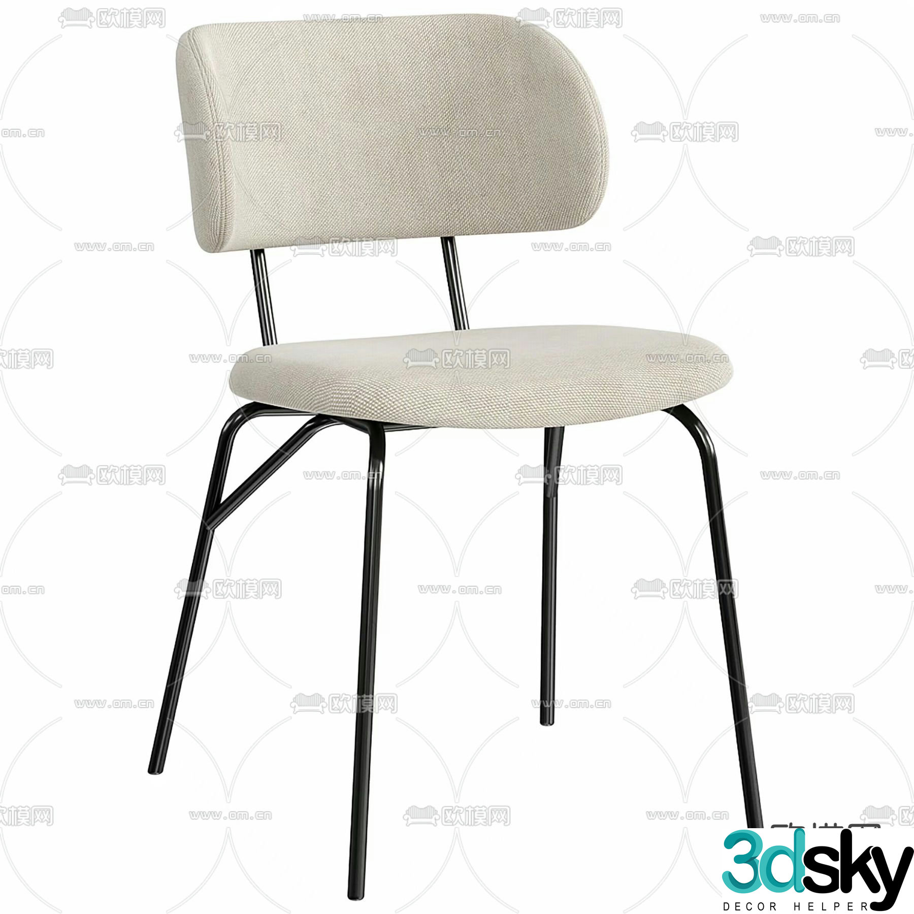 Julia chair dining chair 3d model