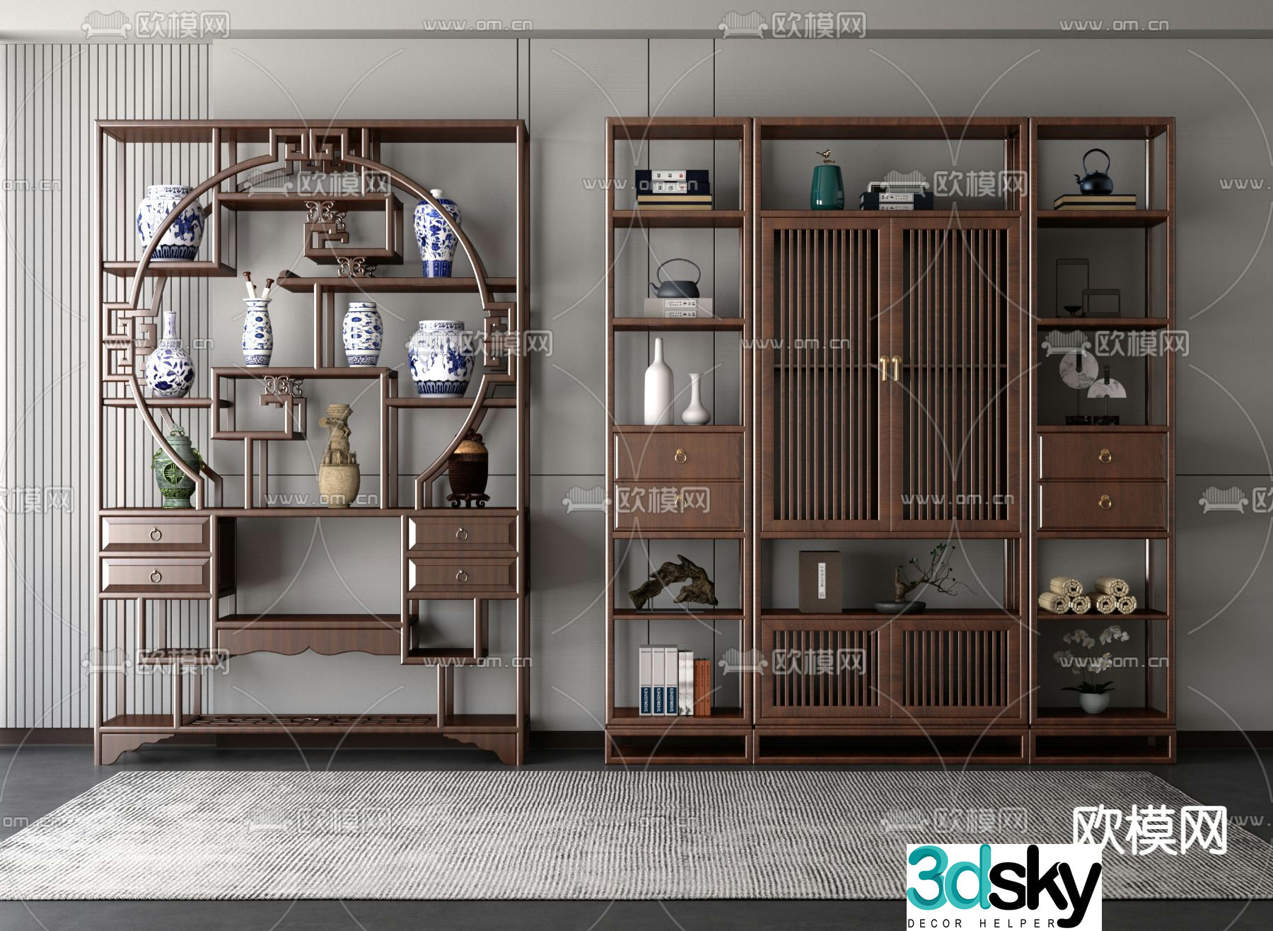 Bogu rack new Chinese style storage rack display rack 3d model