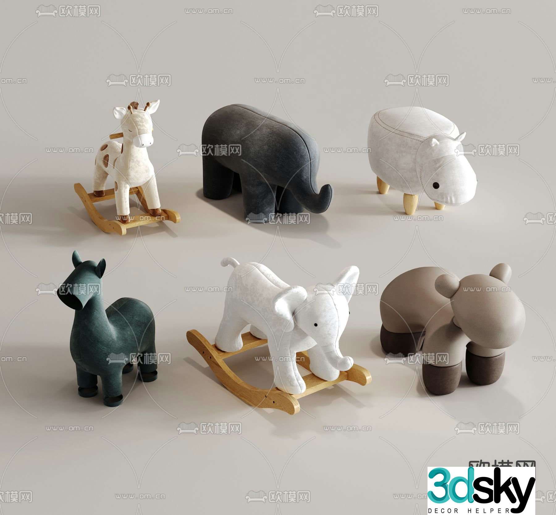 Animal Children’s Chair Trojan Stool 3D Model