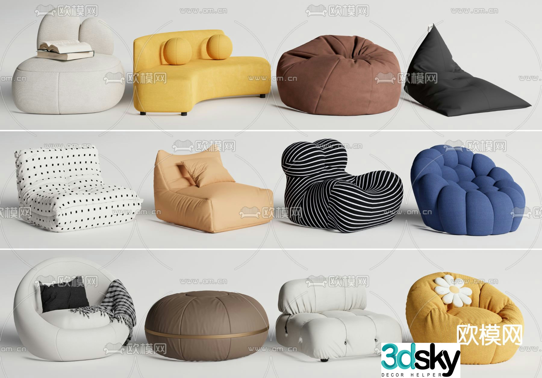 Beanbag leisure sofa 3d model
