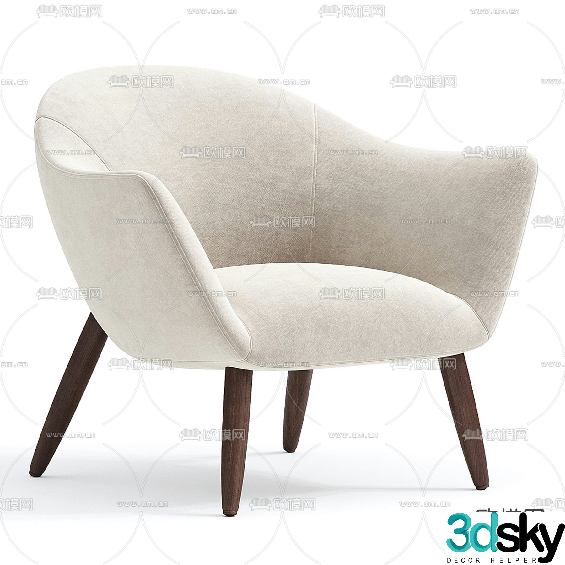 Modern chair leisure chair 3d model