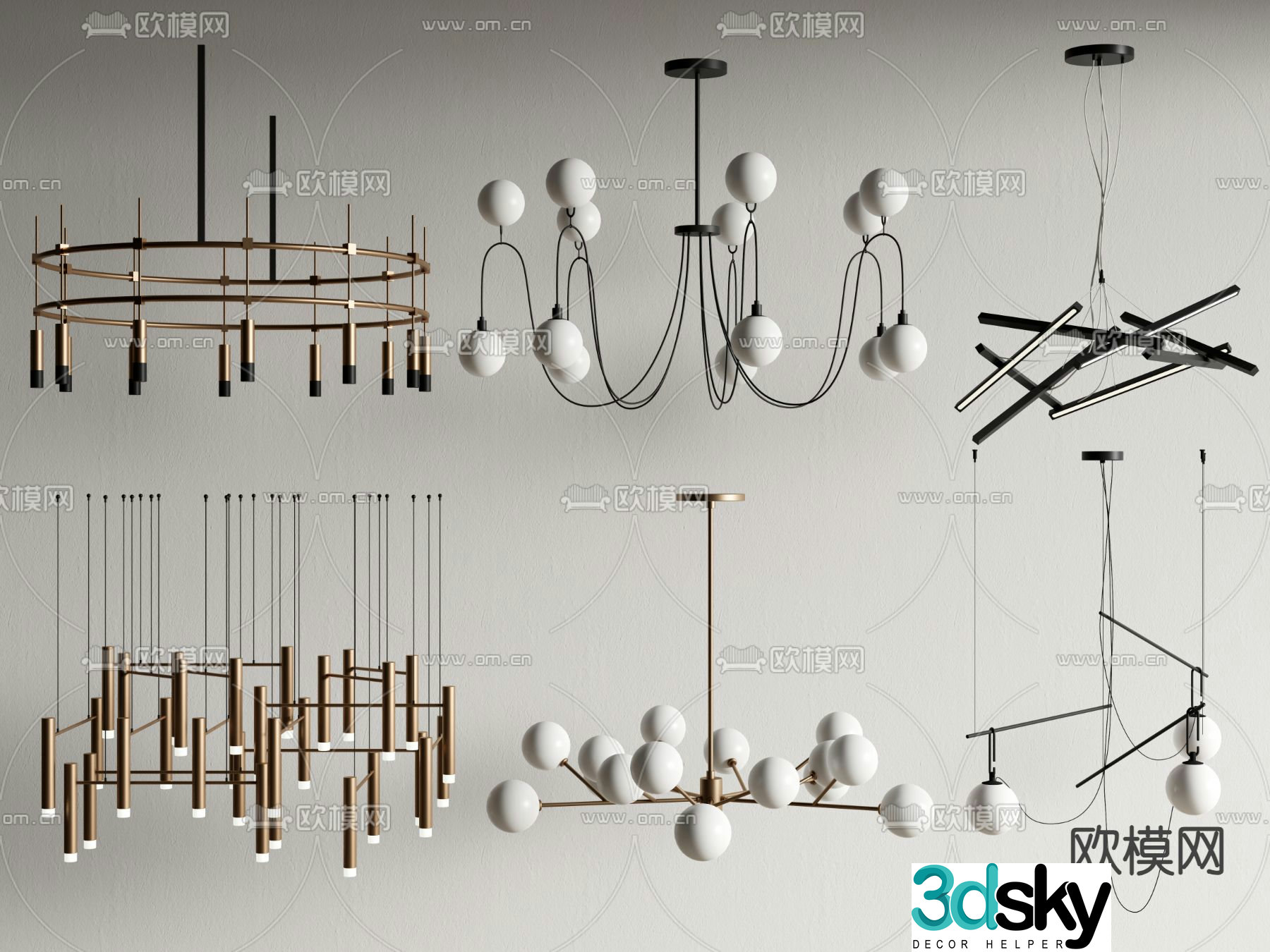 Creative chandelier lobby chandelier 3d model