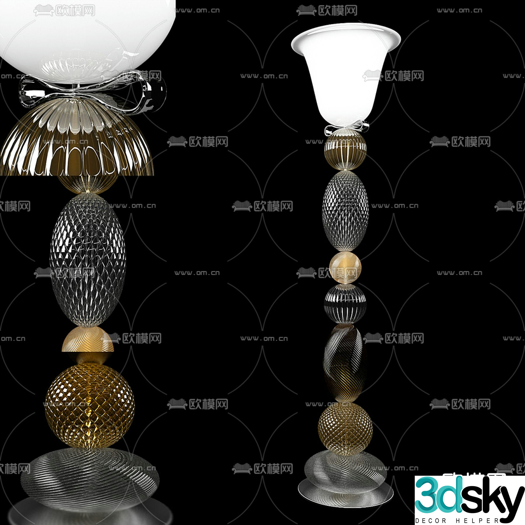 Glass floor lamp 3d model