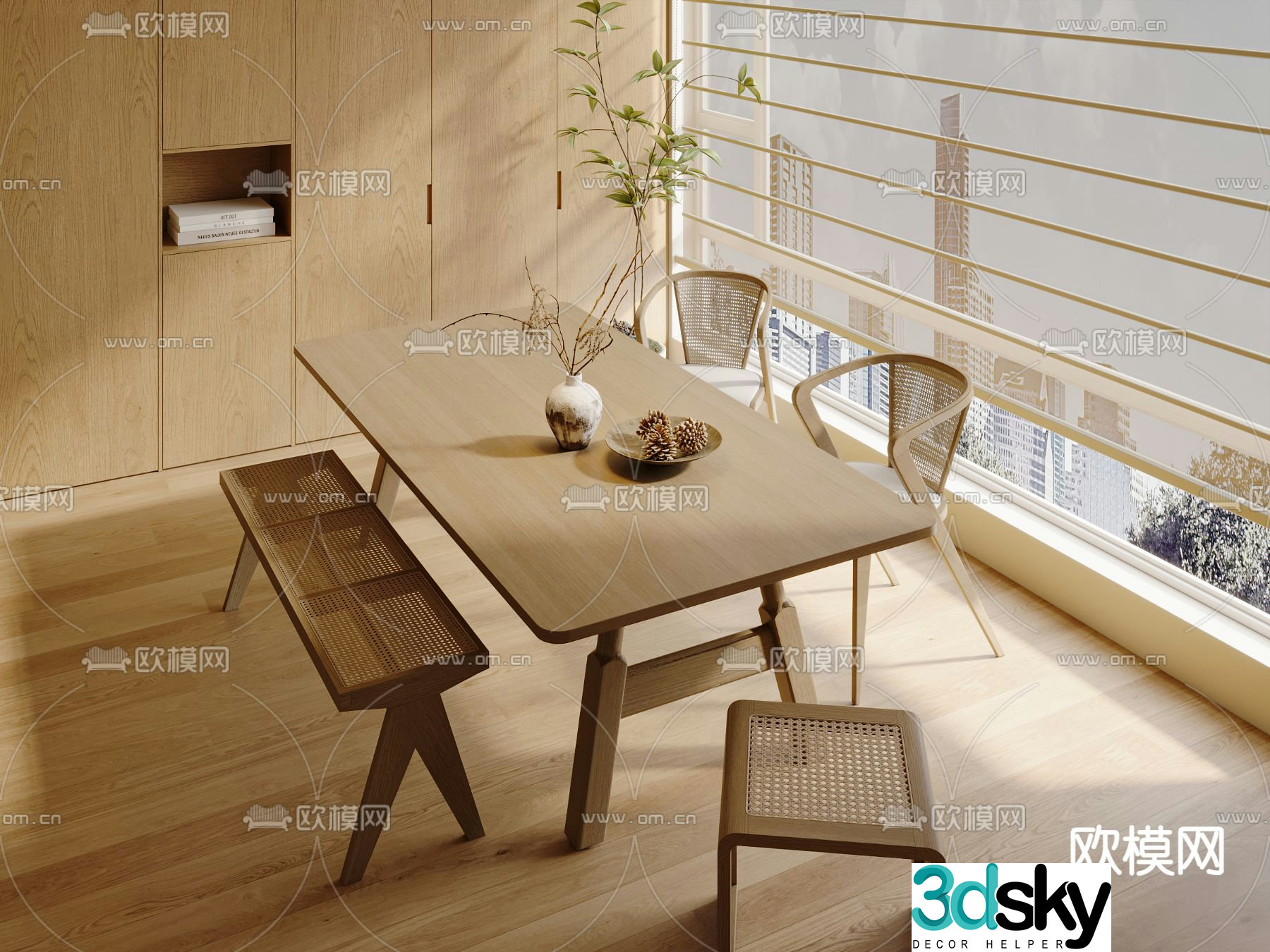 Wasabi Dining Table and Chair 3D Model