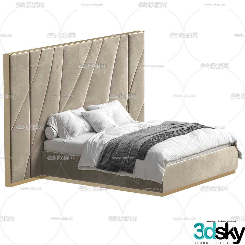 Paolo Castelli double bed 3d model