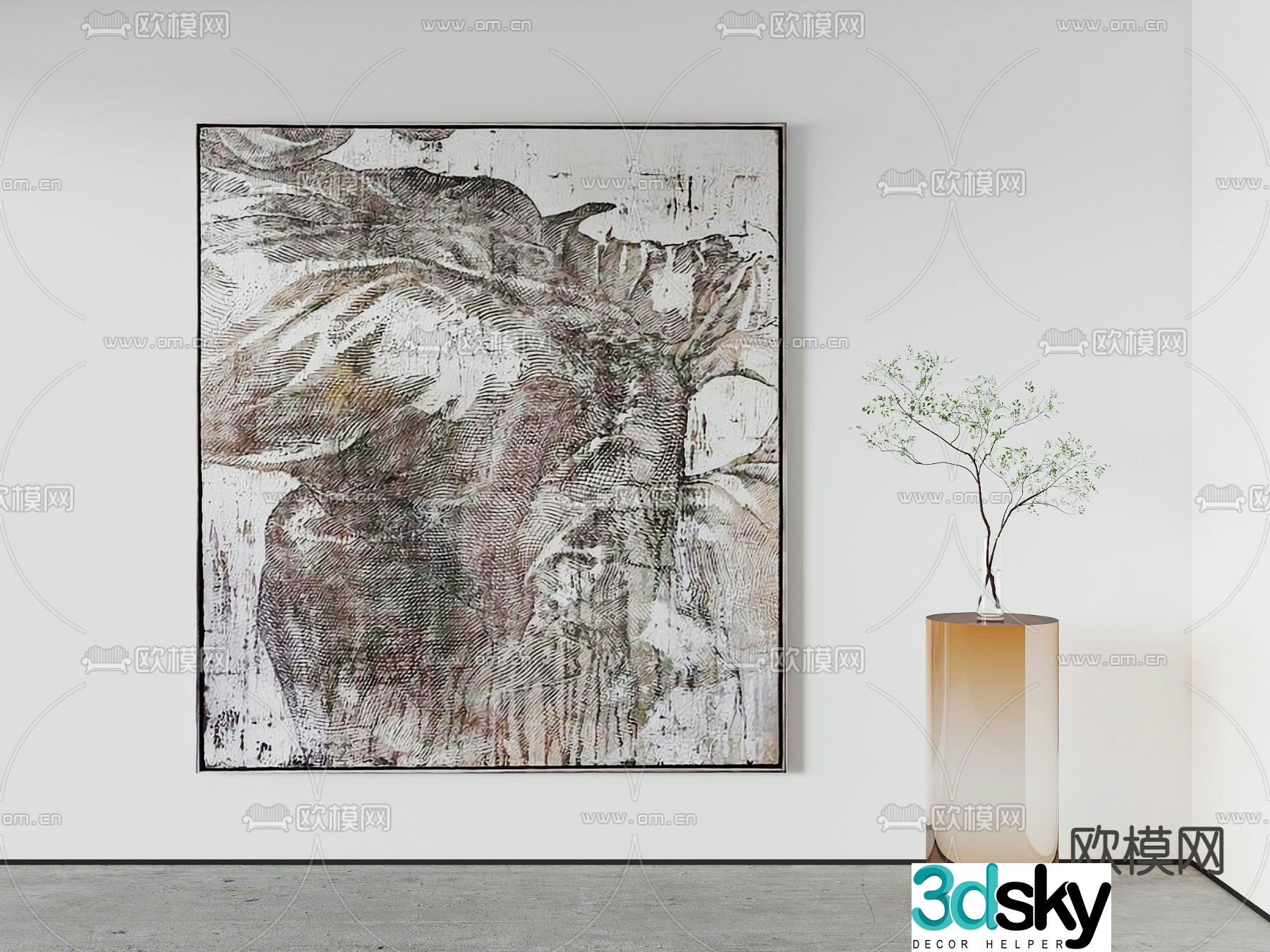 Decorative painting Hanging painting Oil painting 3d model