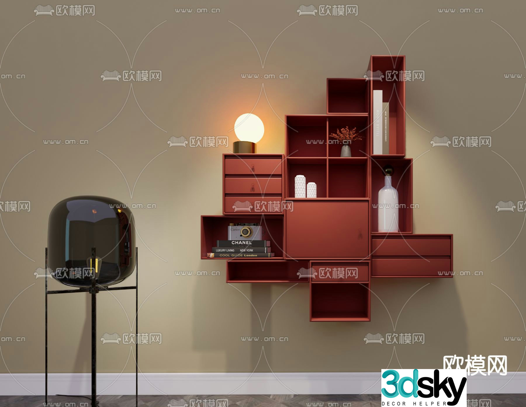 Wall hanging cabinet wall cabinet 3d model
