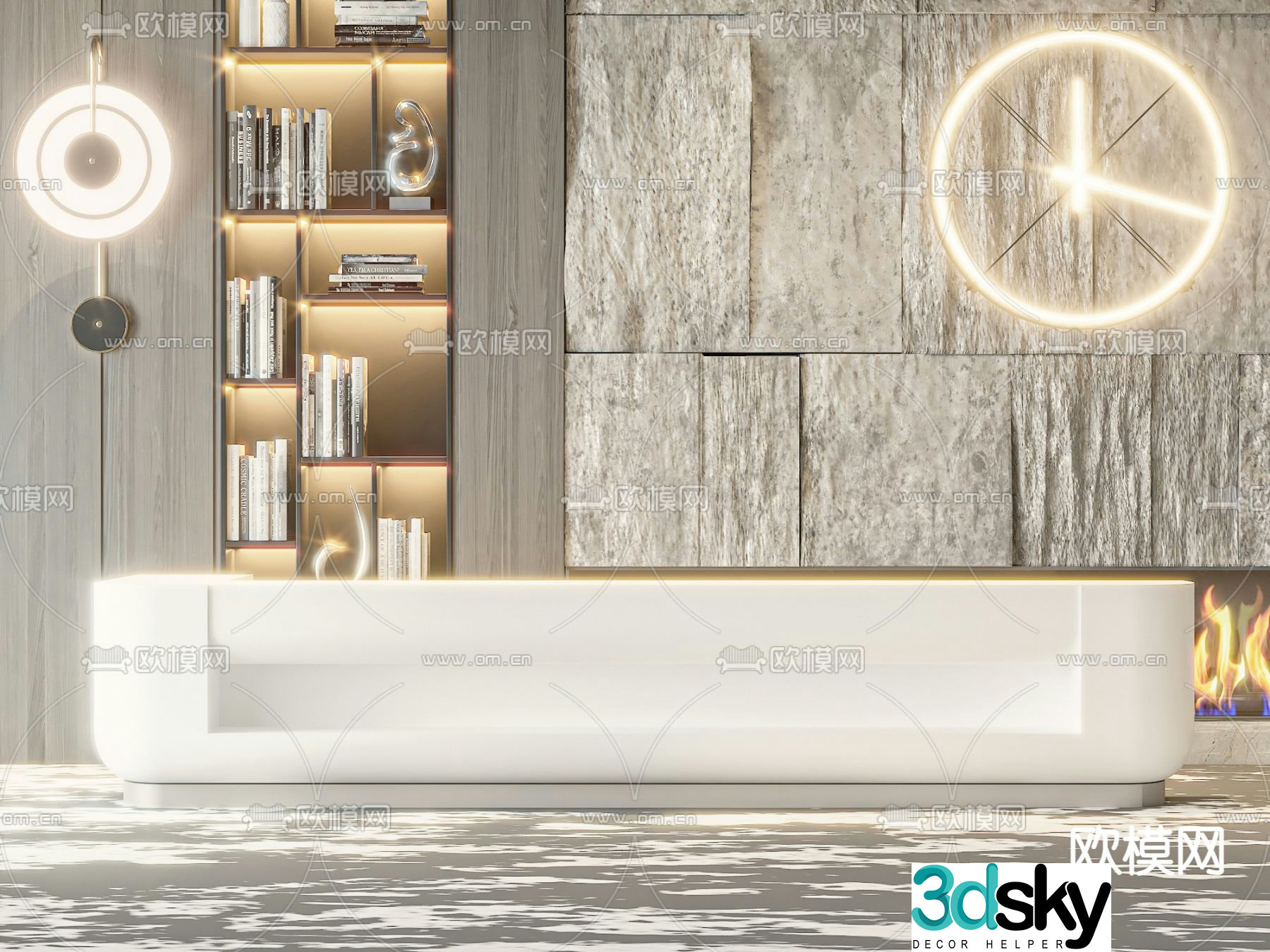 Front desk service desk reception desk 3d model