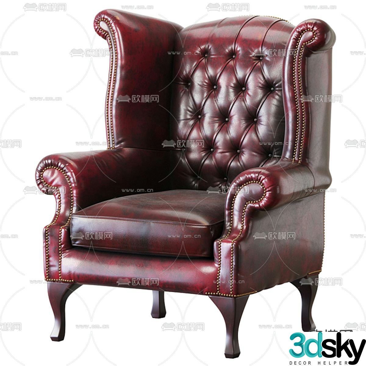 European style leisure sofa single sofa 3d model