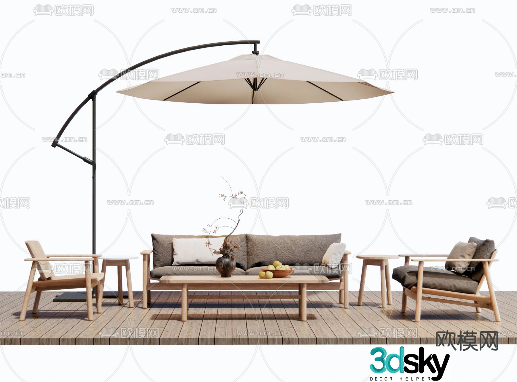 Outdoor sofa modular sofa 3d model