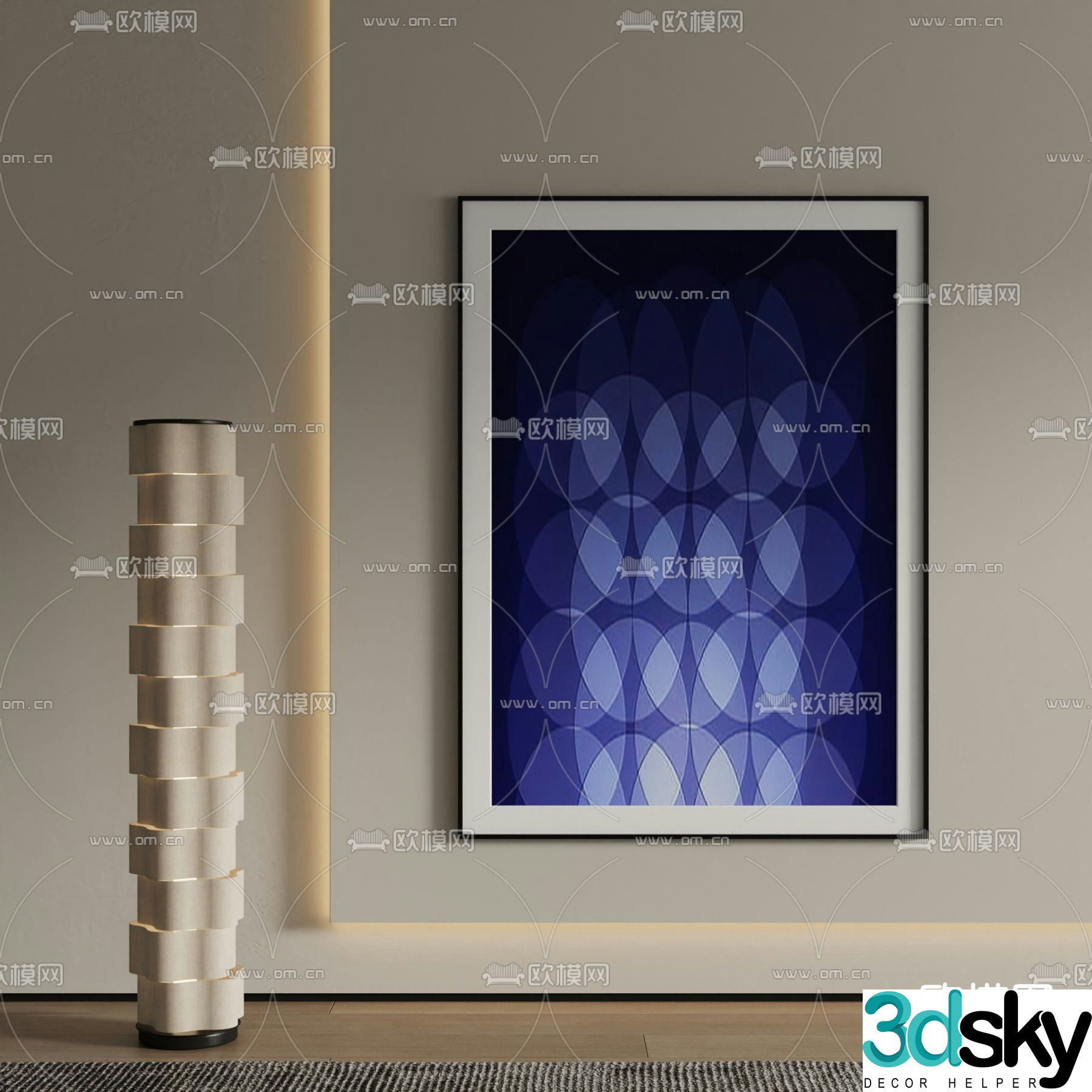 Modern decorative painting Abstract painting Hanging painting 3d model