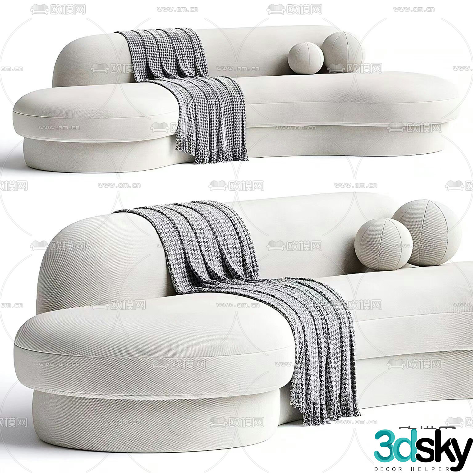 Special shaped sofa curved sofa 3d model
