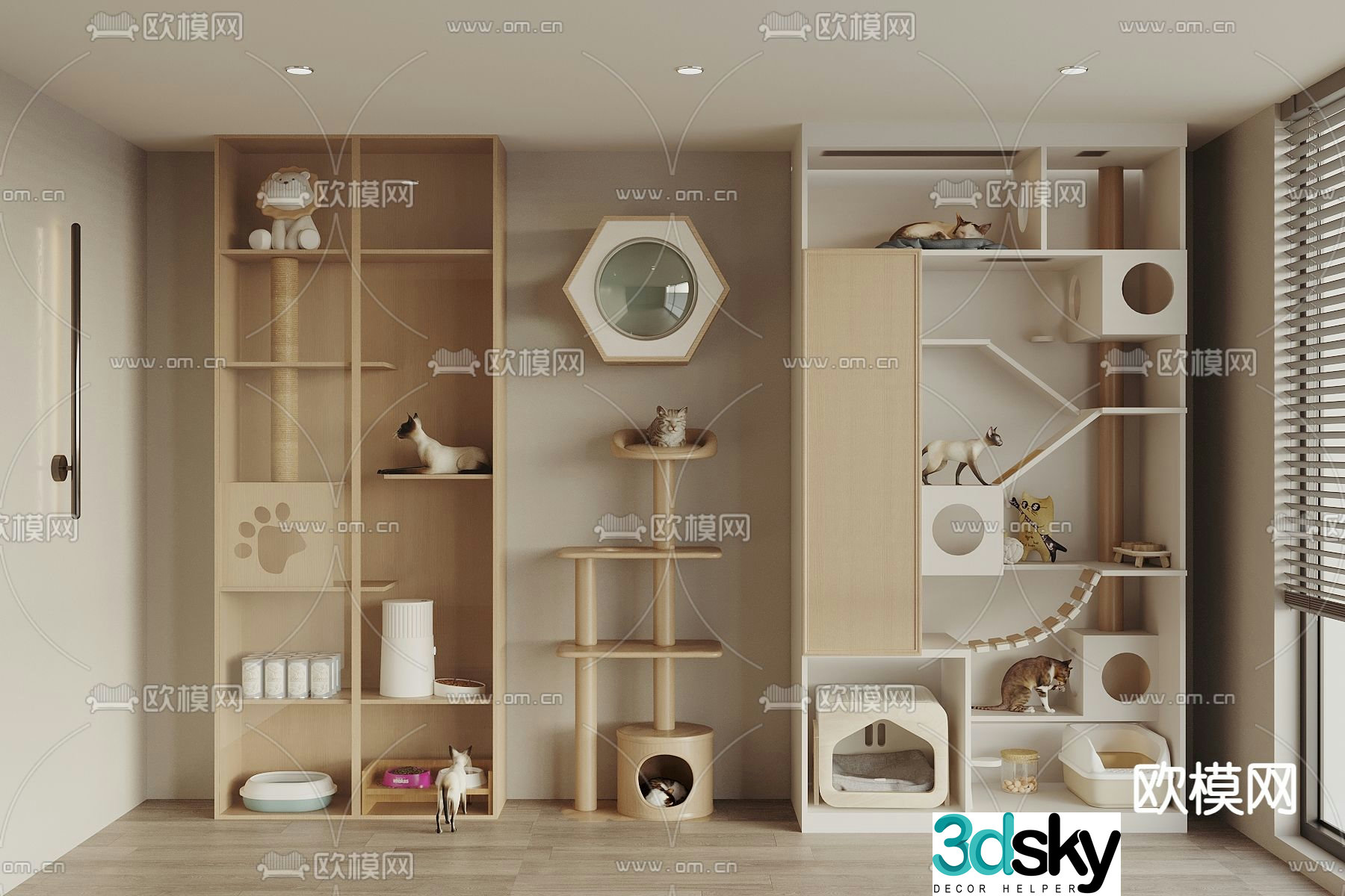 Cat climbing rack cat nest cat pet locker pet supplies 3d model