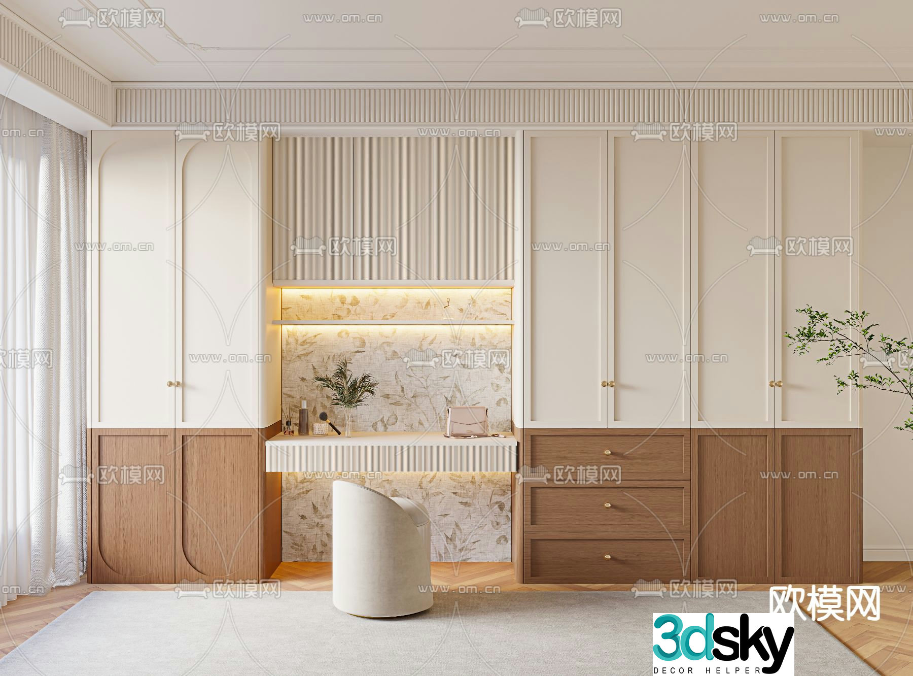 french wardrobe wardrobe dresser 3d model