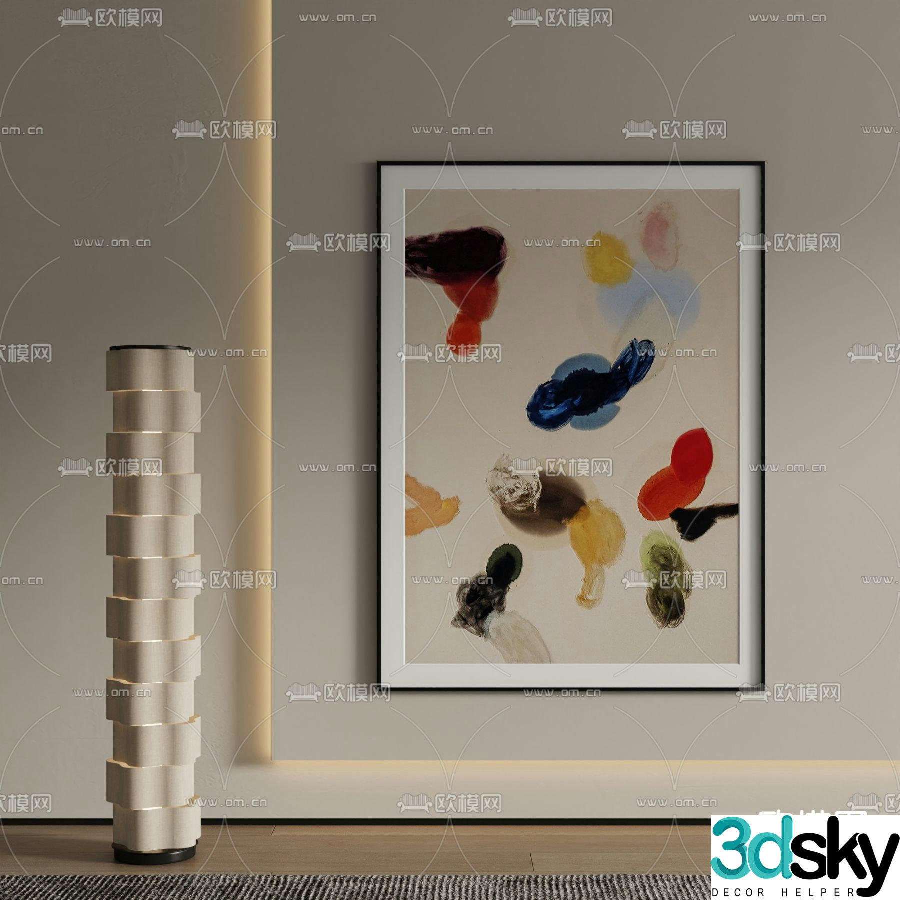 Modern decorative painting Abstract painting Hanging painting 3d model