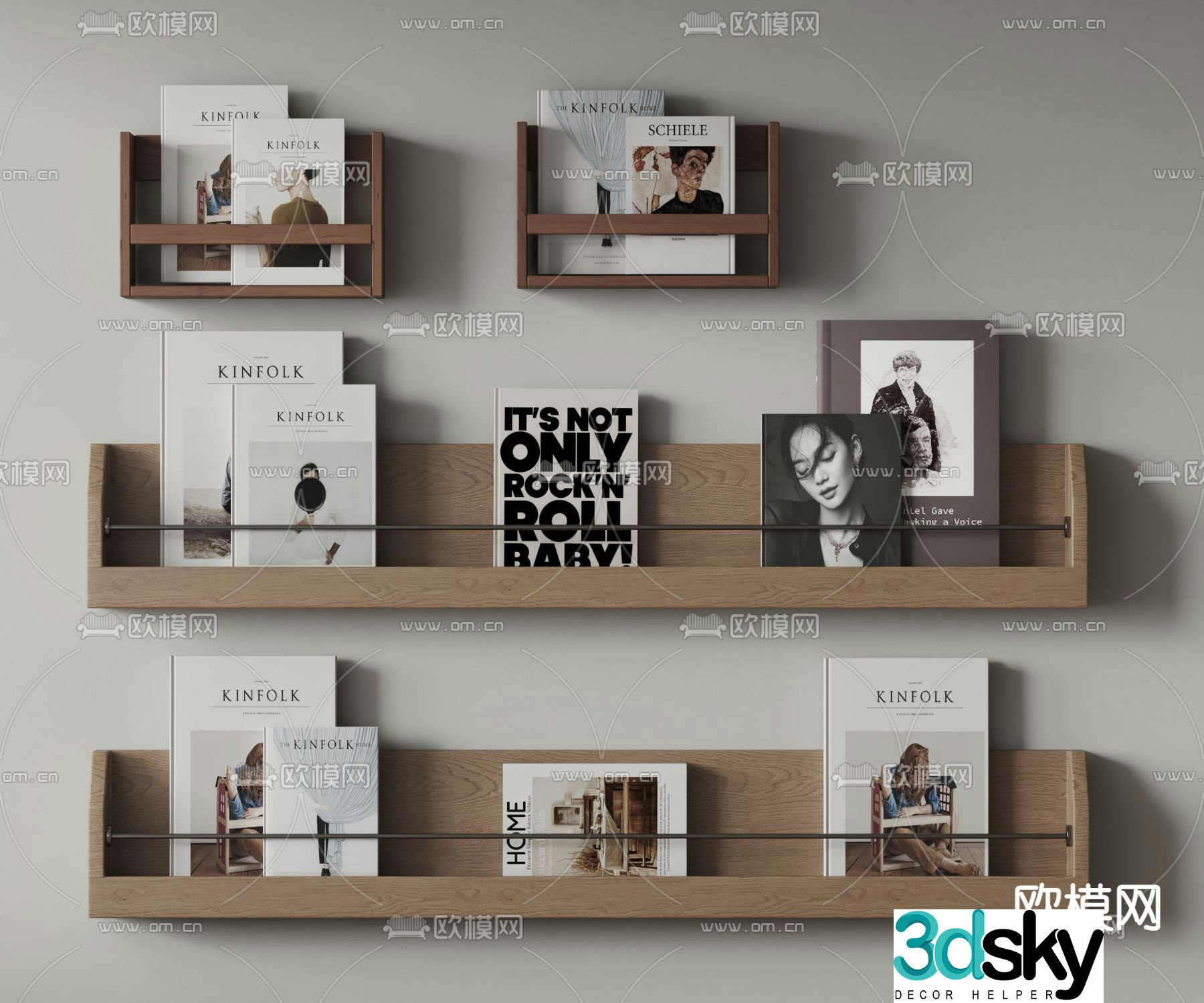 bookshelf magazine rack 3d model