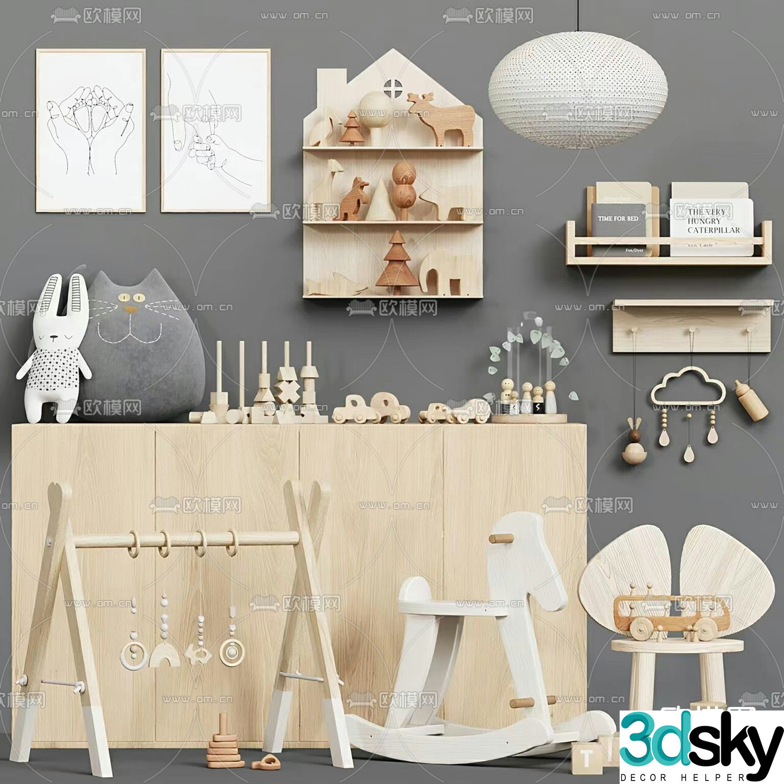 Doll Trojan horse building block toy 3d model