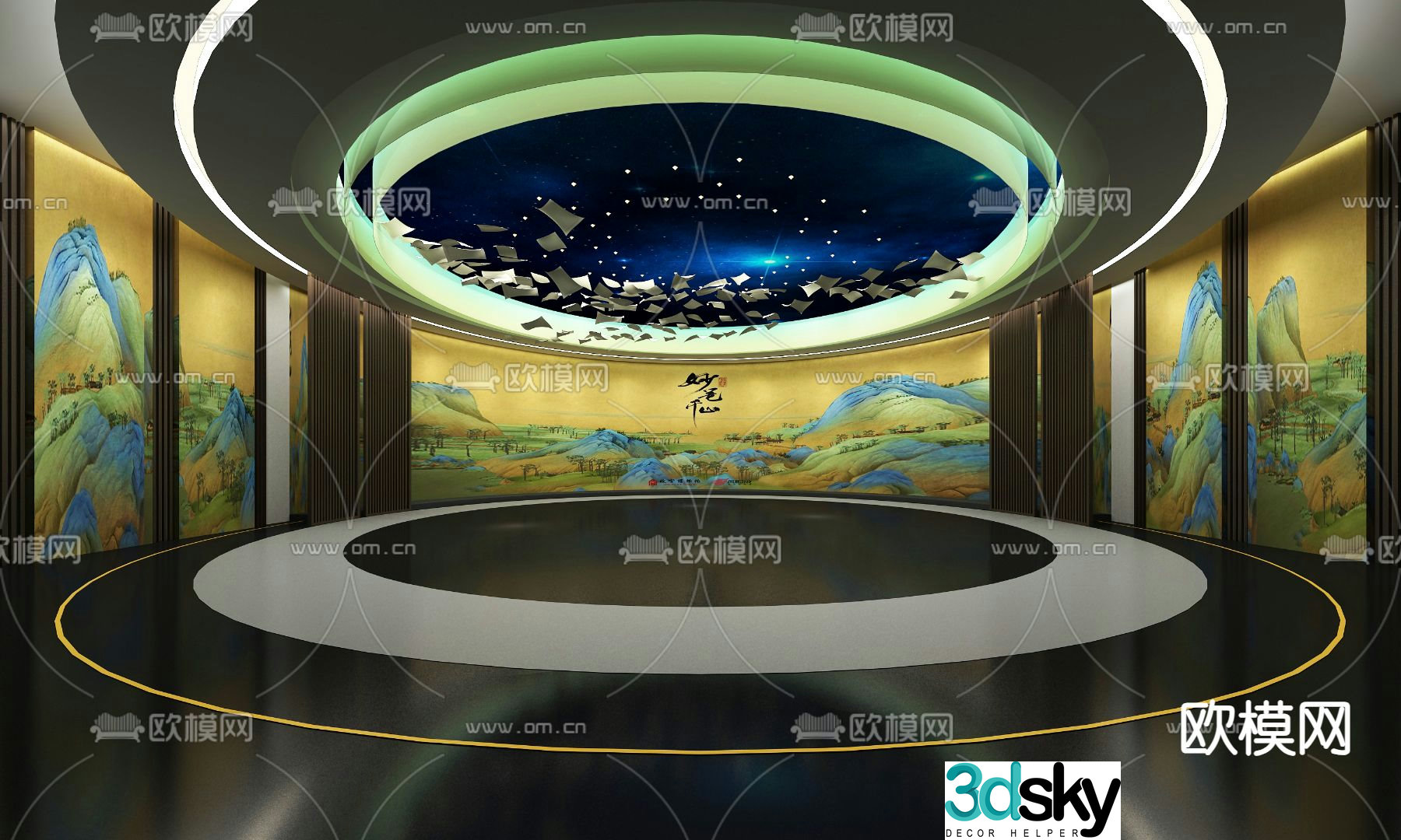 New Chinese-style exhibition hall 3d model