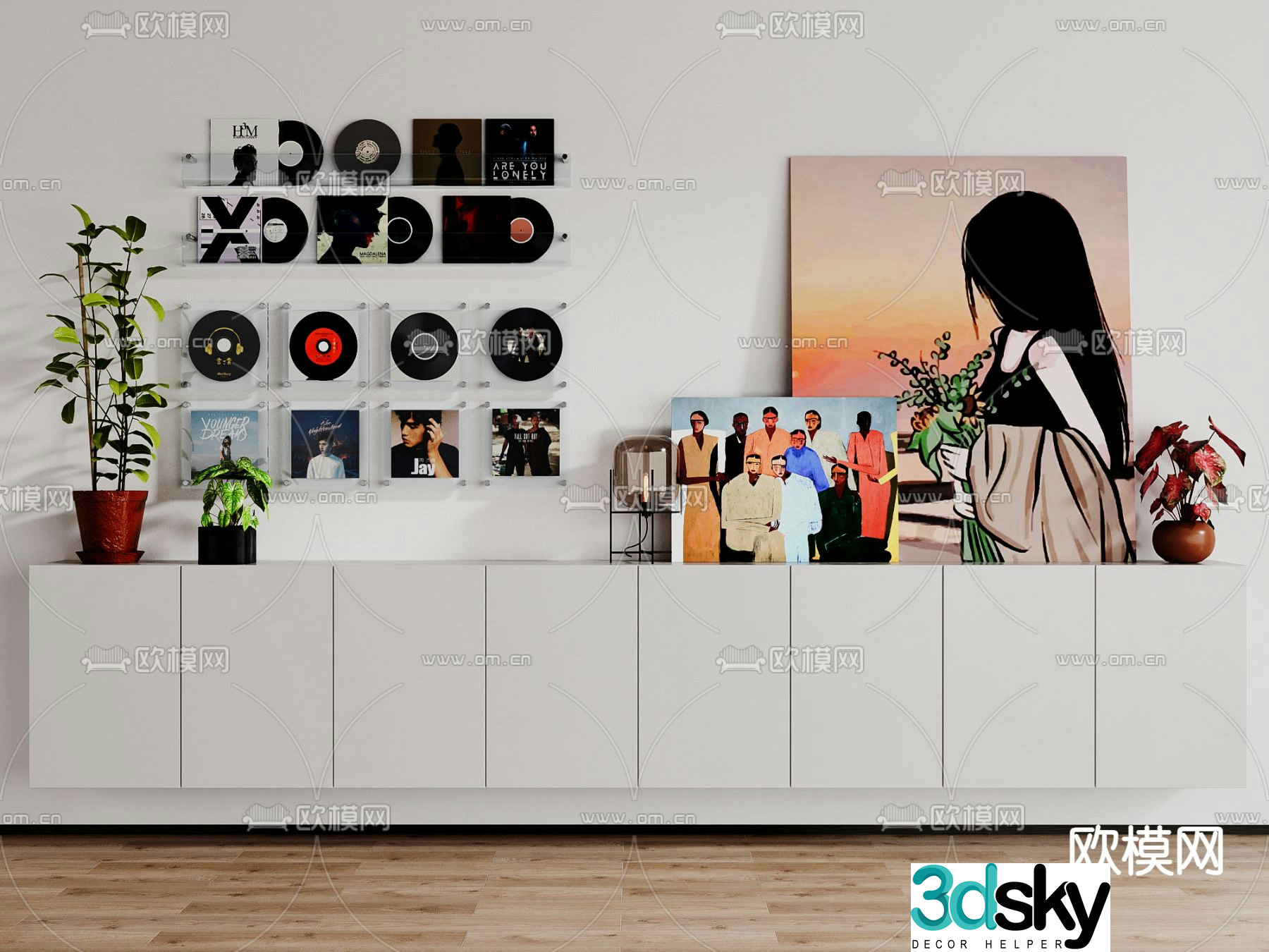 INS style locker side cabinet 3d model