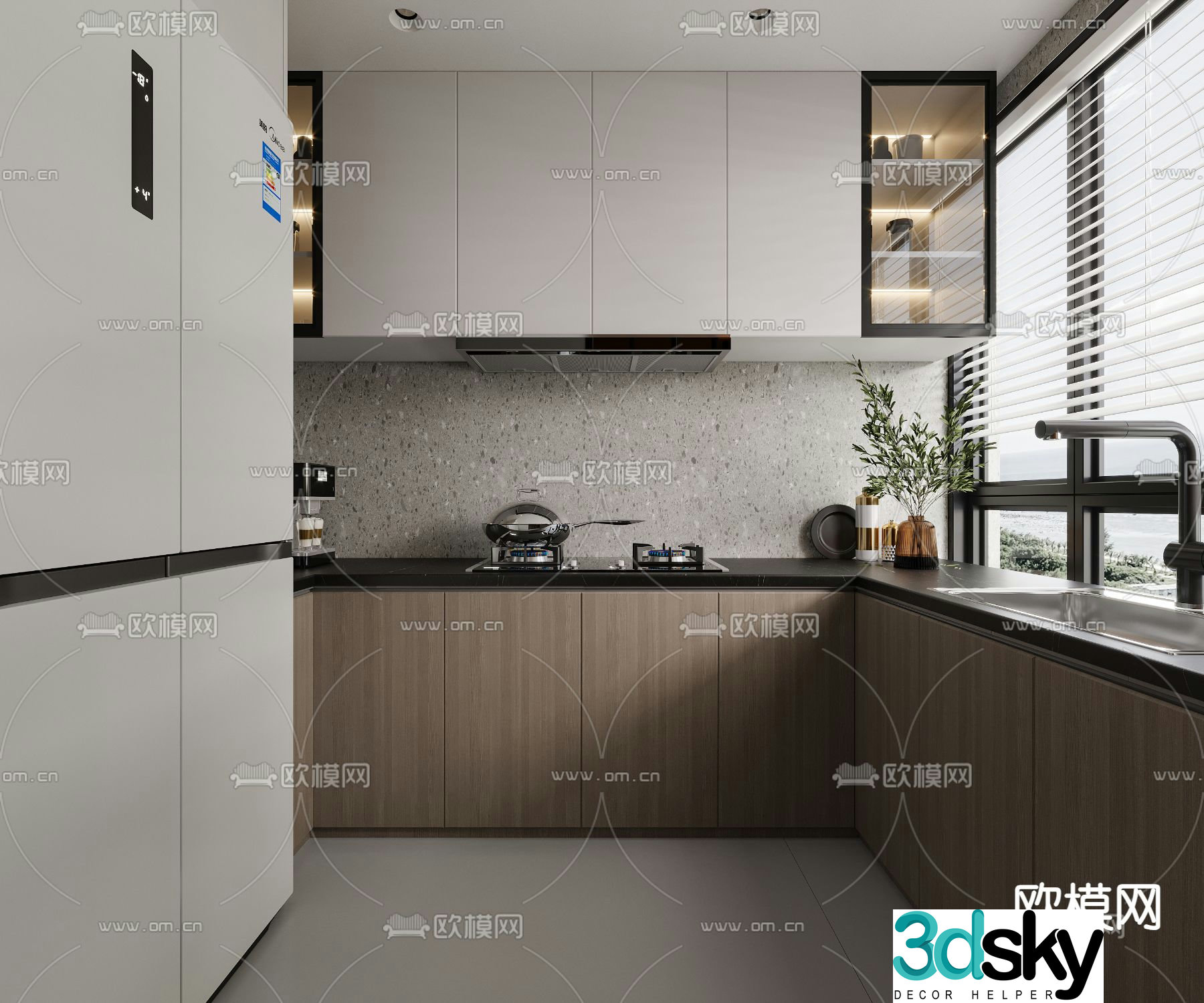 Modern kitchen cabinet 3d model