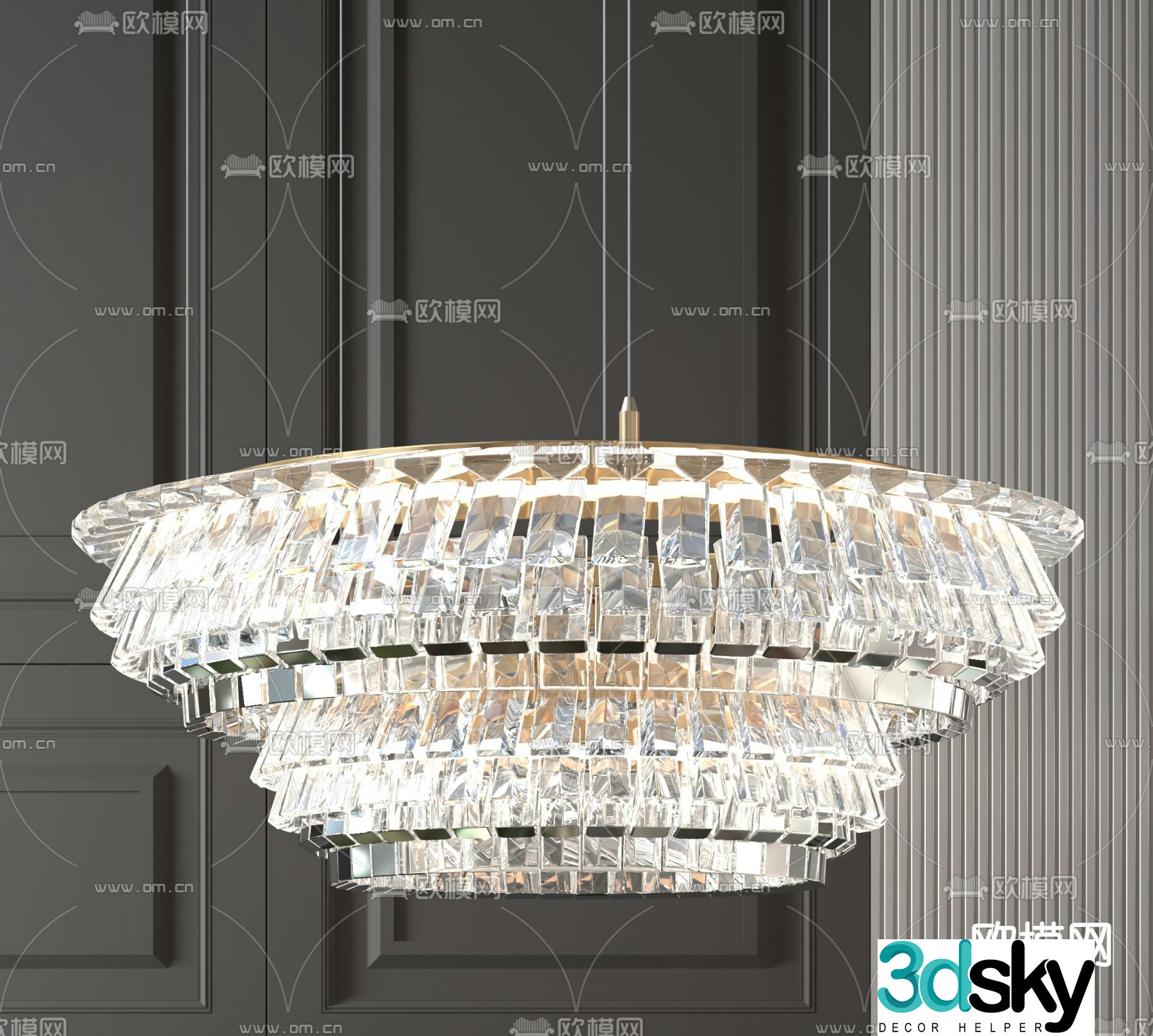 Crystal chandelier lobby chandelier 3d model