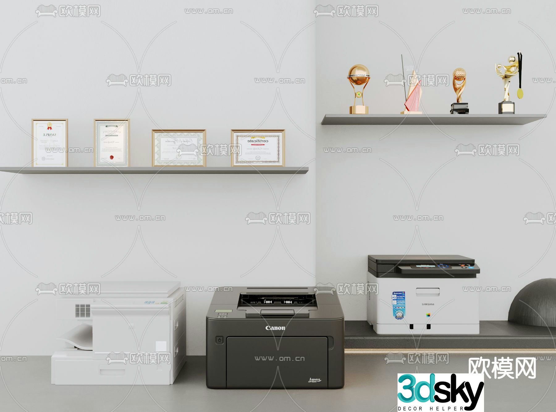 Modern printer copier scanner 3d model
