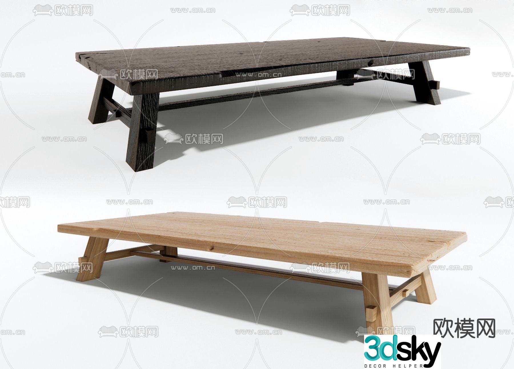 Wabi Sabi tea table solid wood tea table 3d model