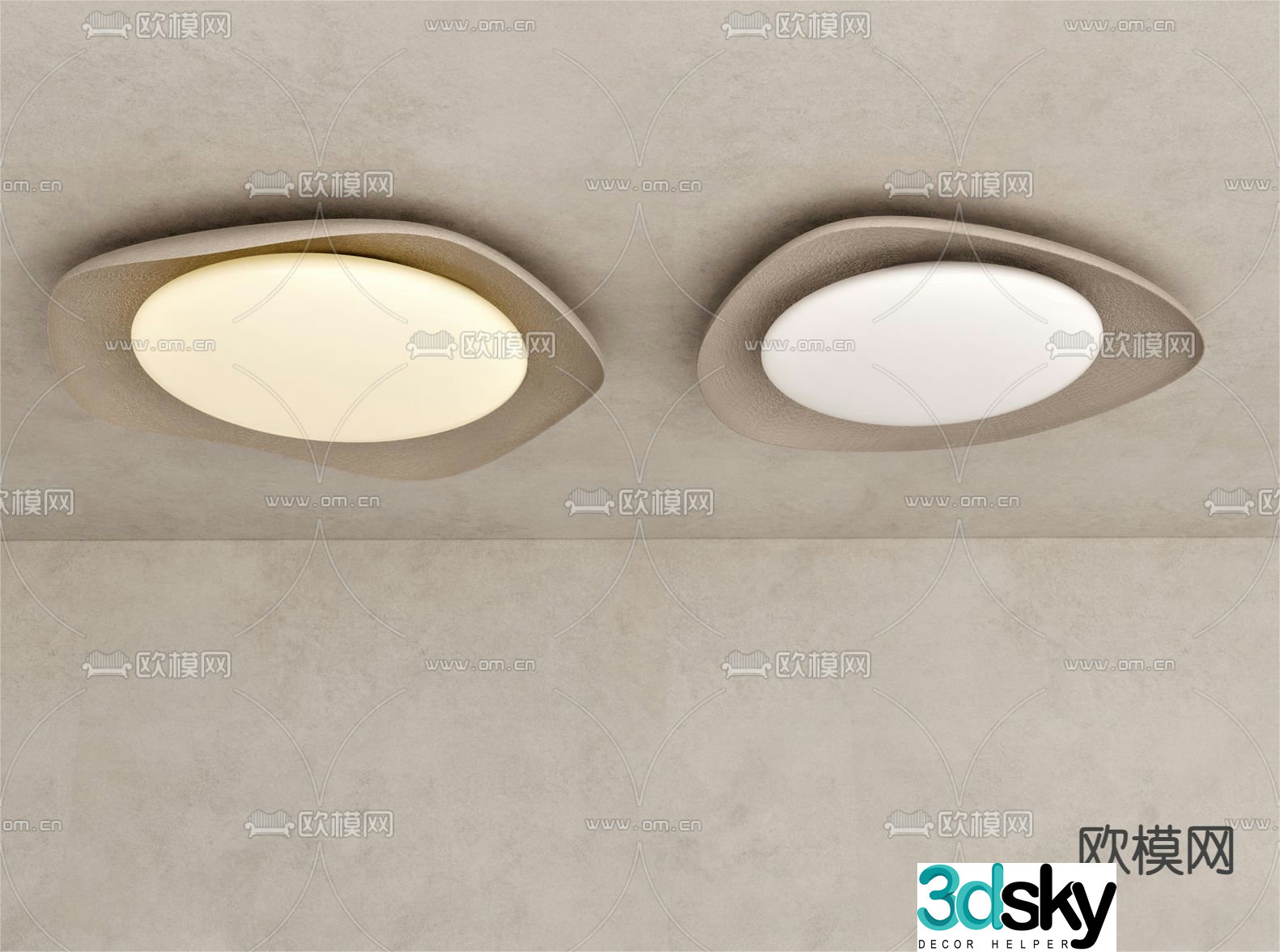 Wabi-sabi ceiling lamp bedroom lamp 3d model