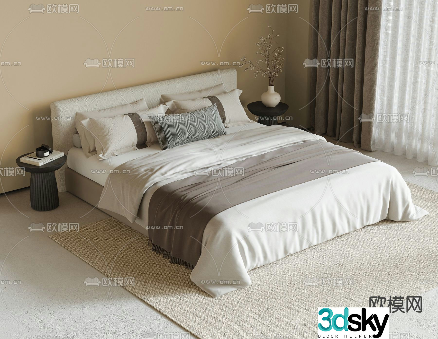 Double bed 3d model