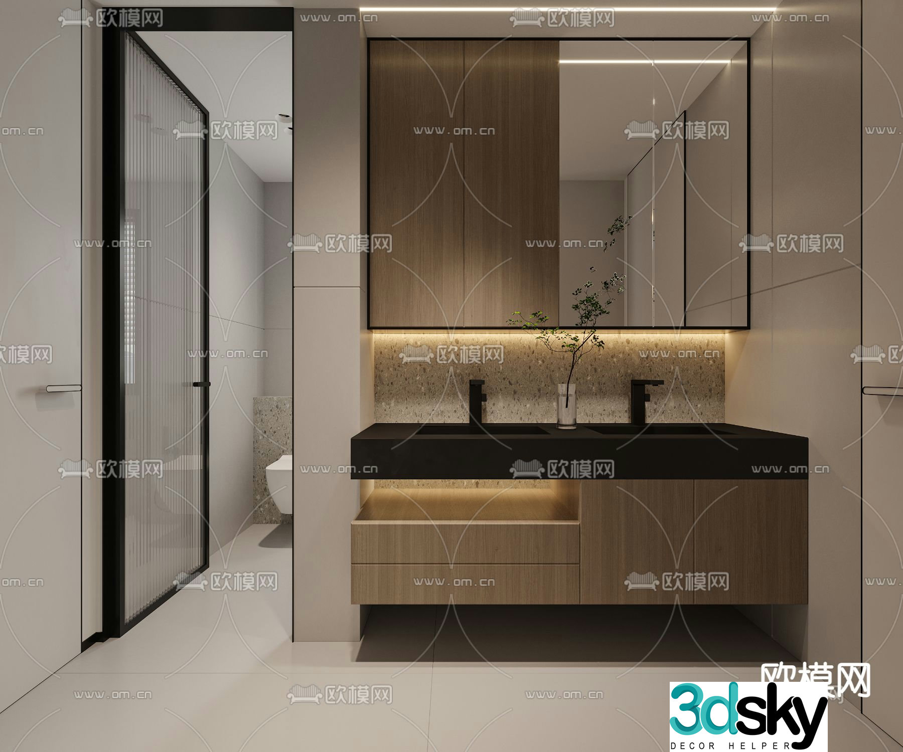 Modern bathroom bathroom toilet 3d model