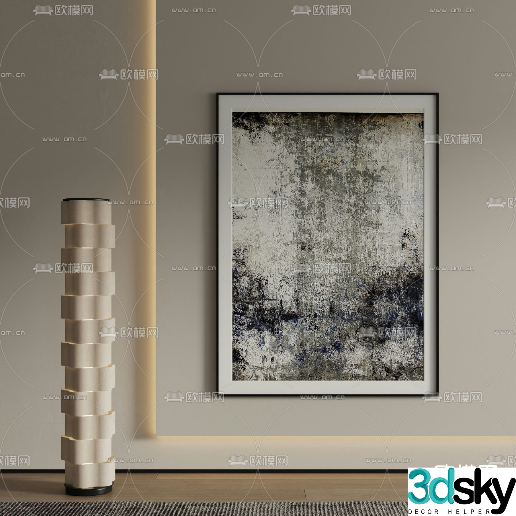 Modern decorative painting Hanging painting Oil painting 3d model
