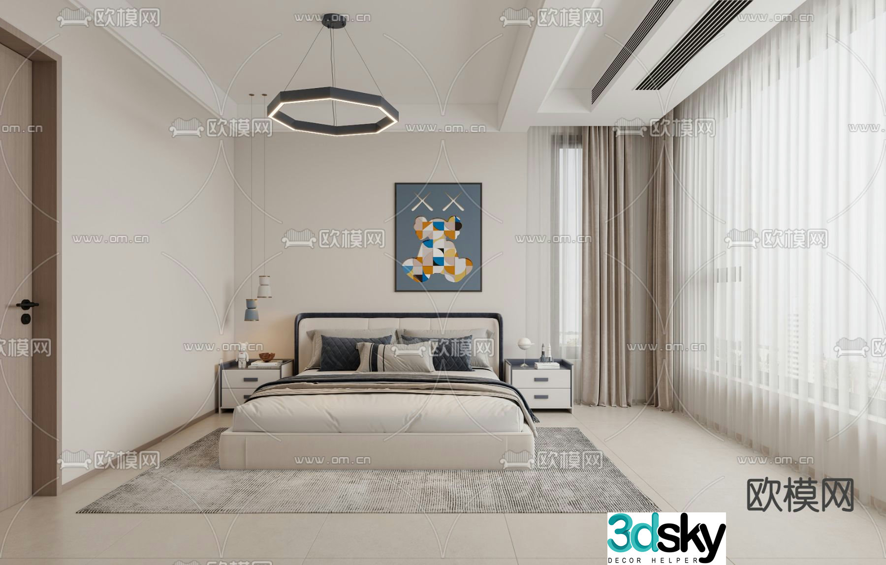 Modern bedroom Master bedroom Master room 3d model
