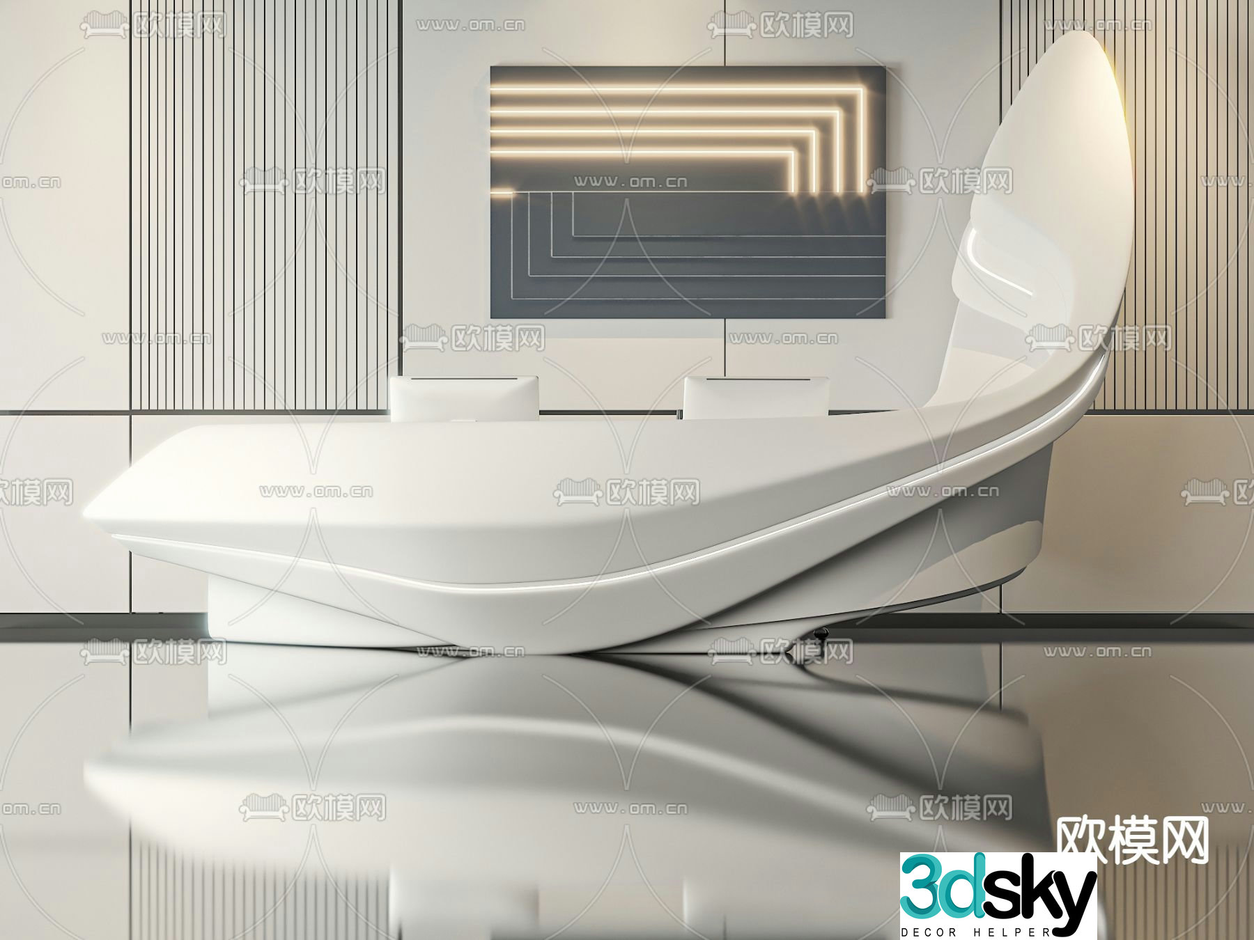 Front desk service desk reception desk 3d model