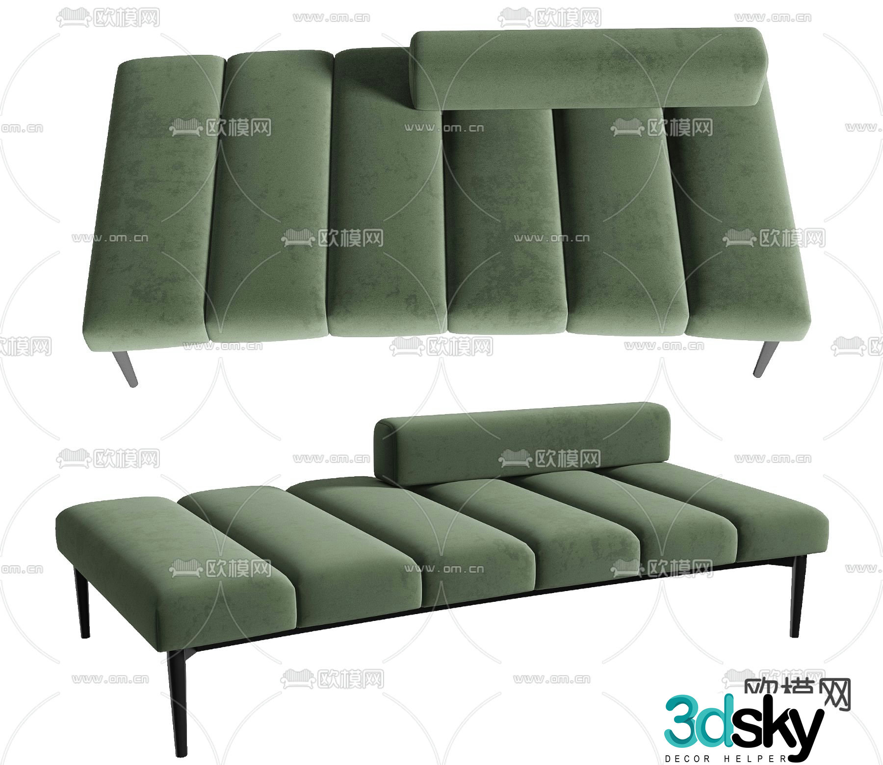 Sofa stool footrest chaise longue 3d model